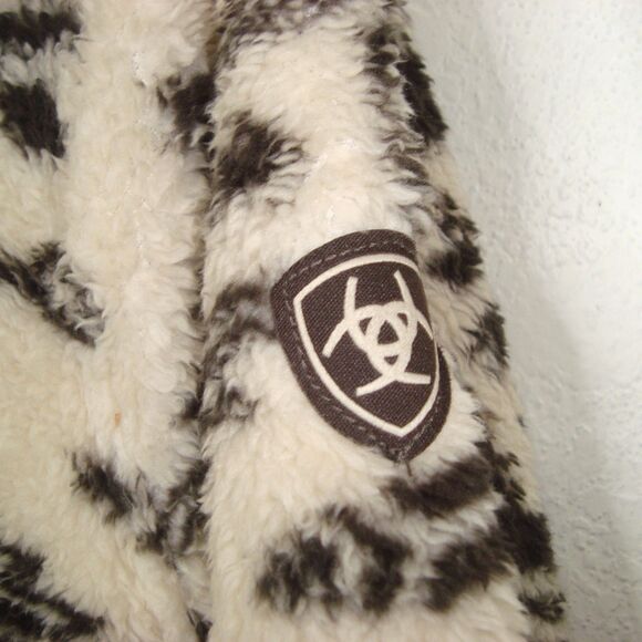 Ariat REAL Berber 1/2 Zip Southwest Aztec Print Hooded Sweatshirt Women's Size L - Picture 7 of 11